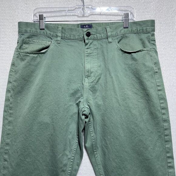 Club Monaco Jeans Mens Size 34x32 Green Straight Leg Cotton Pockets Denim Casual - Picture 10 of 12